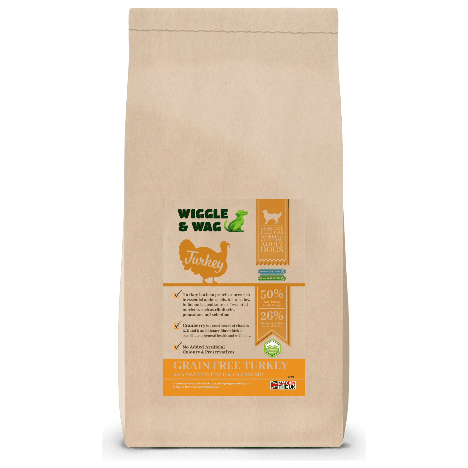 Wiggle & Wag Grain Free Turkey Dog Food