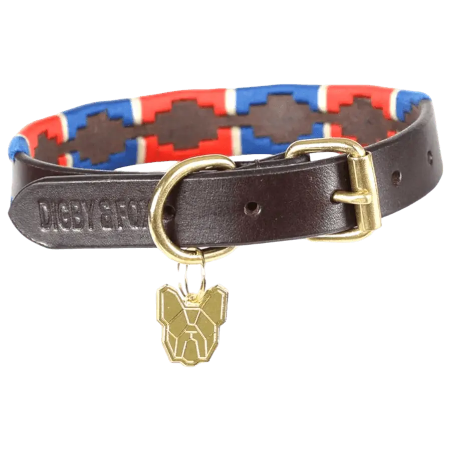 Digby & Fox Drover Collar - navy/red
