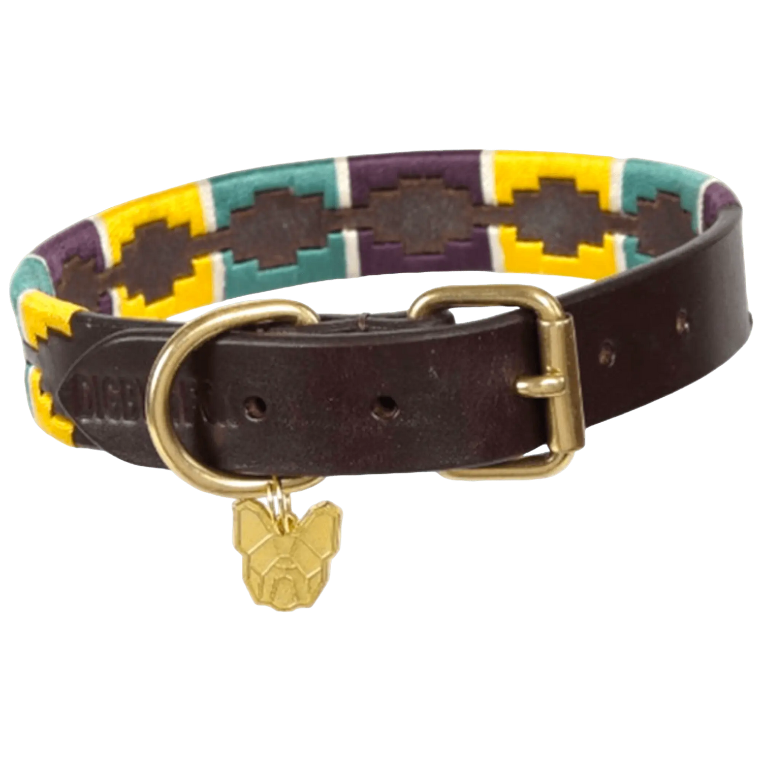 Digby & Fox Drover Collar - Yellow/Green/purple