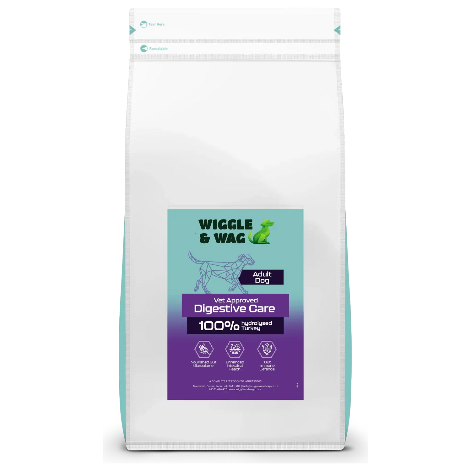 Wiggle & Wag Digestive Care – 100% Hydrolysed Turkey (Adult Dog) Wiggle and Wag