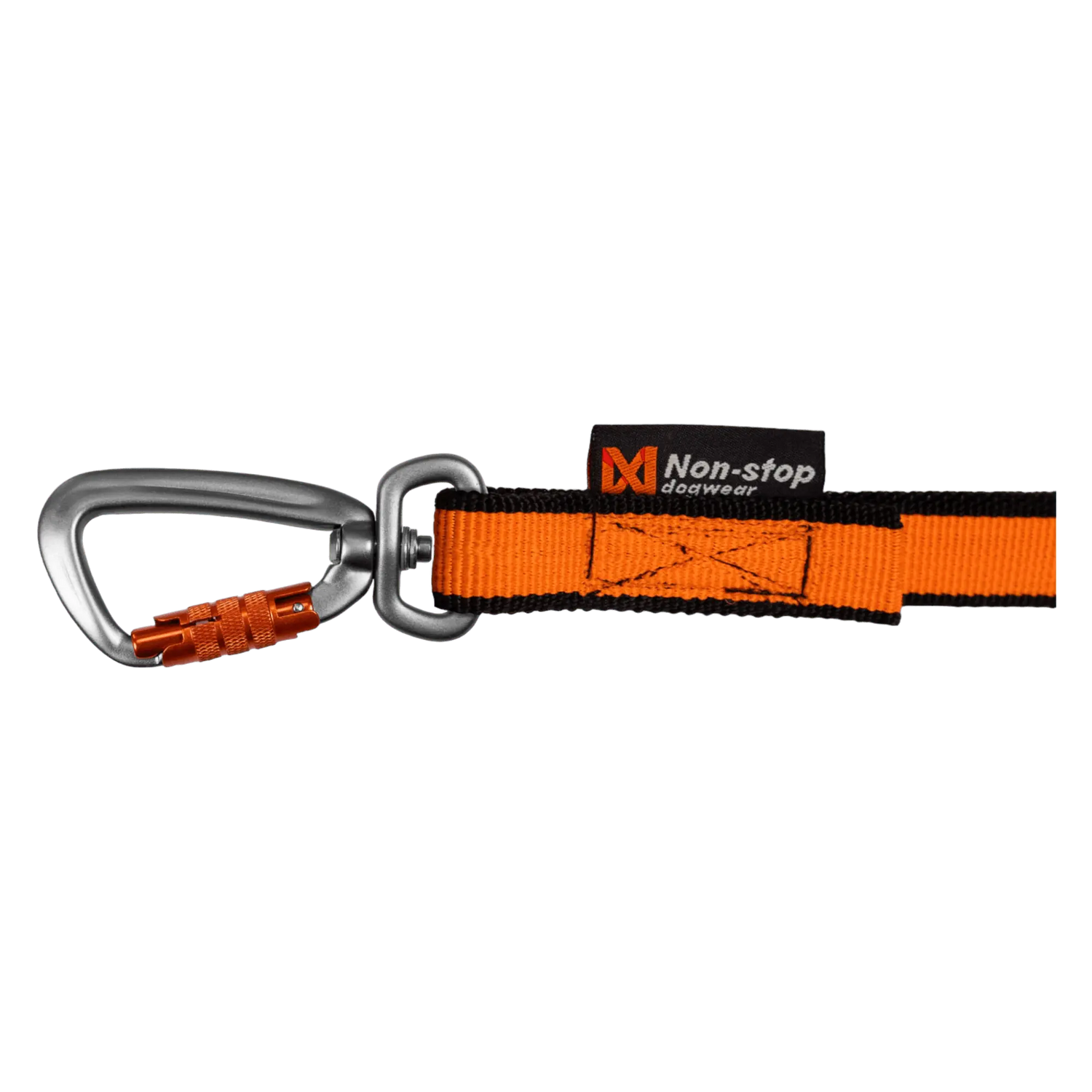 Non-stop Dogwear Bungee leash Twistlock carabiner on swivel detail