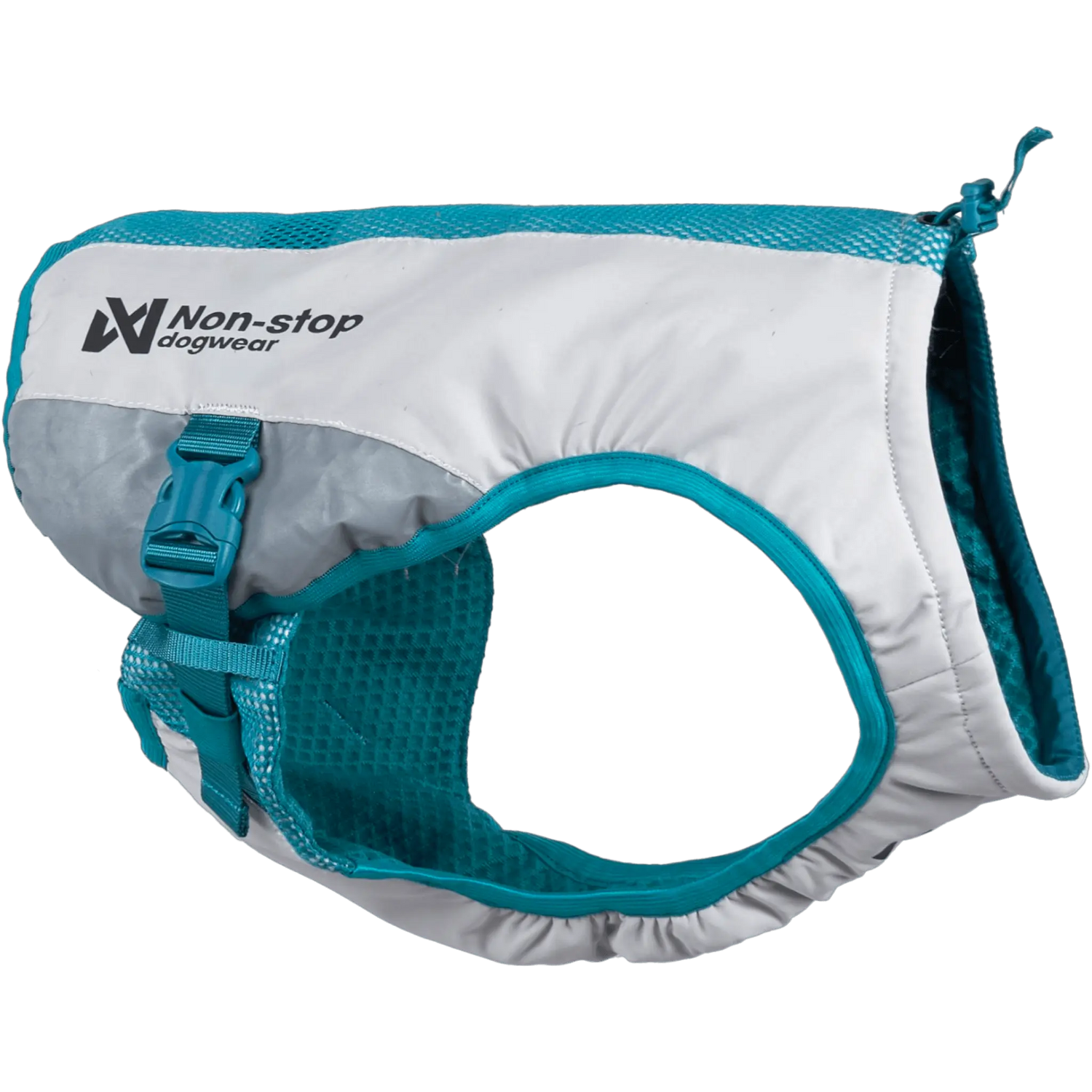 Non-stop Dogwear Cooling vest dog cooling vest light grey teal