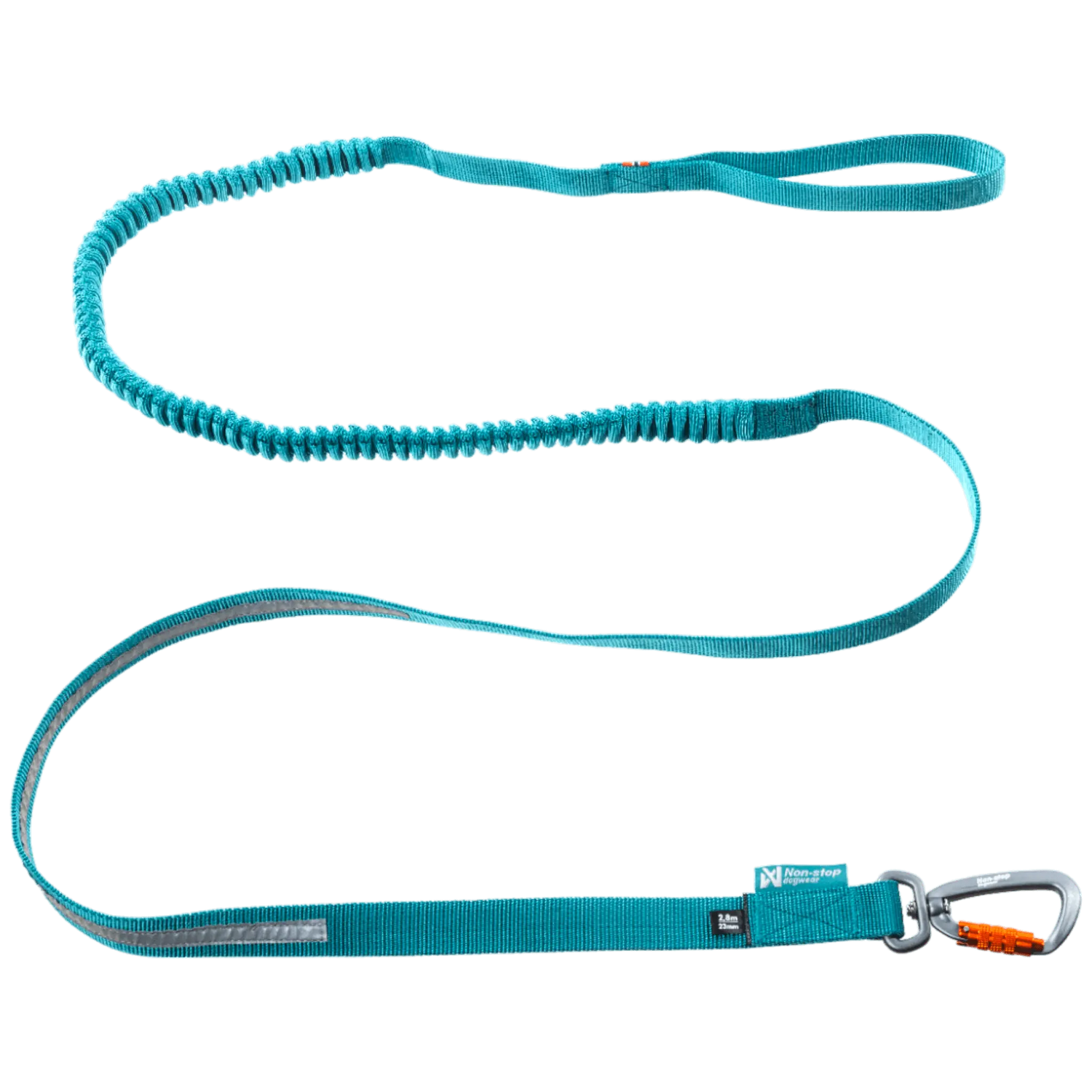 Non-stop Dogwear Touring bungee leash shock absorbing dog leash in teal