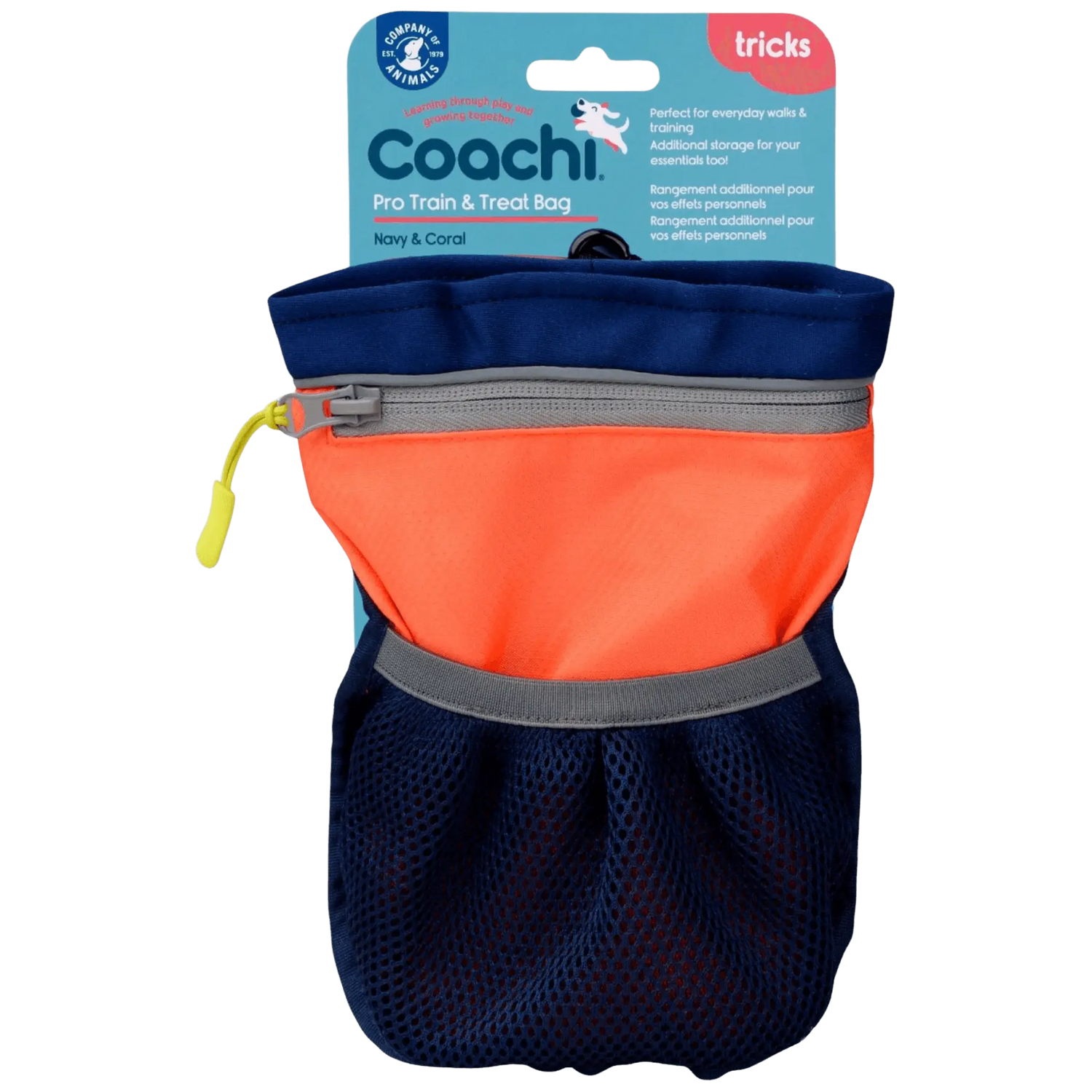 CoA Coachi Pro Train & Treat Bag Navy & Coral