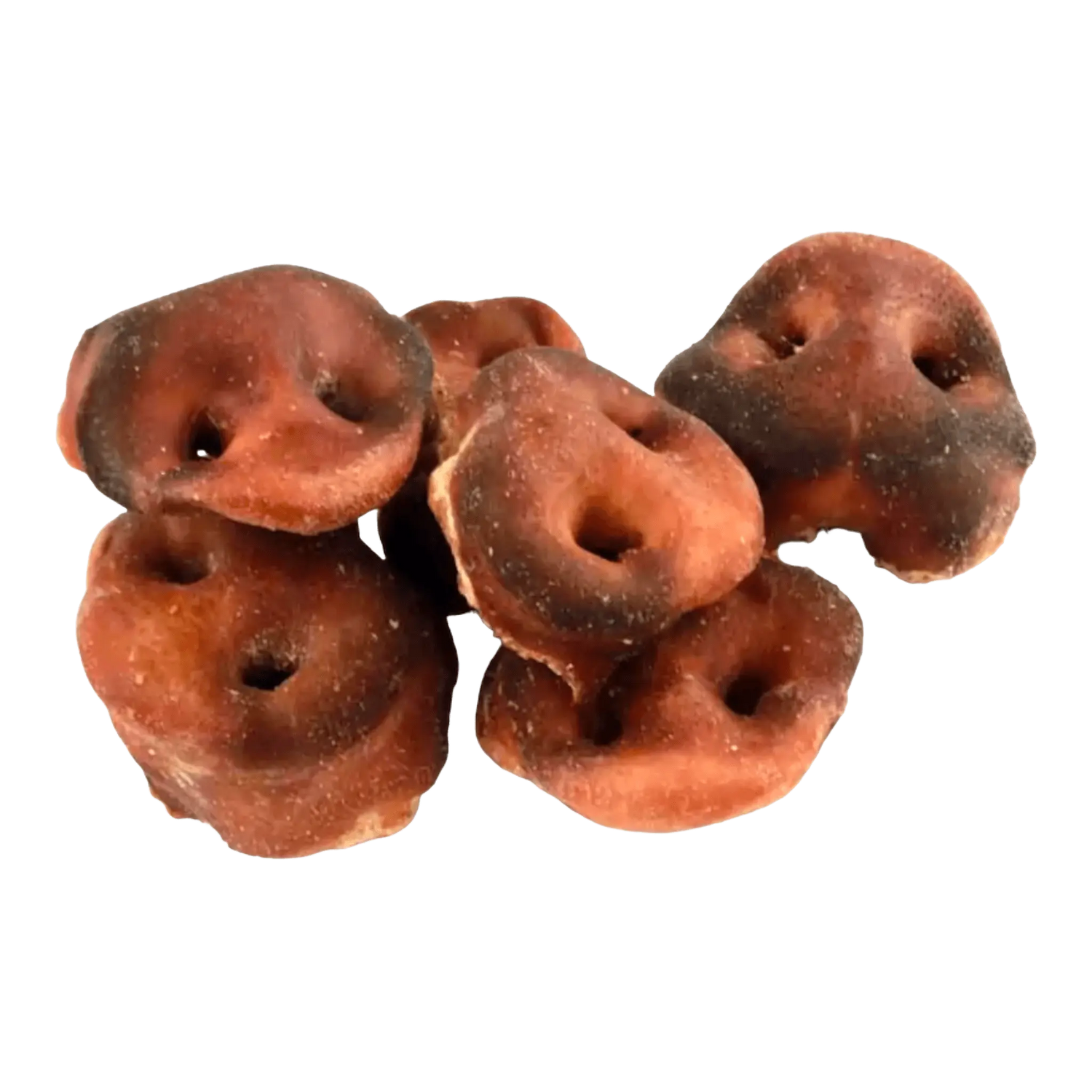 Natural air-dried pig snouts for dogs, 100% single ingredient chew treats ideal for dental health and long-lasting chewing satisfaction.