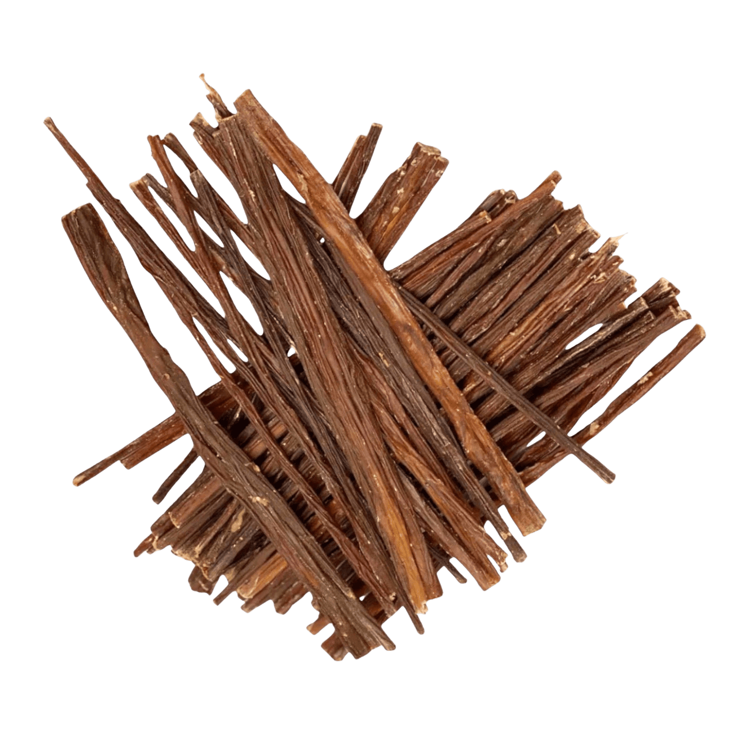 Natural Treats Pork Spaghetti, features thin, air-dried pig intestine strips ideal as a high-protein dog snack or training treat.