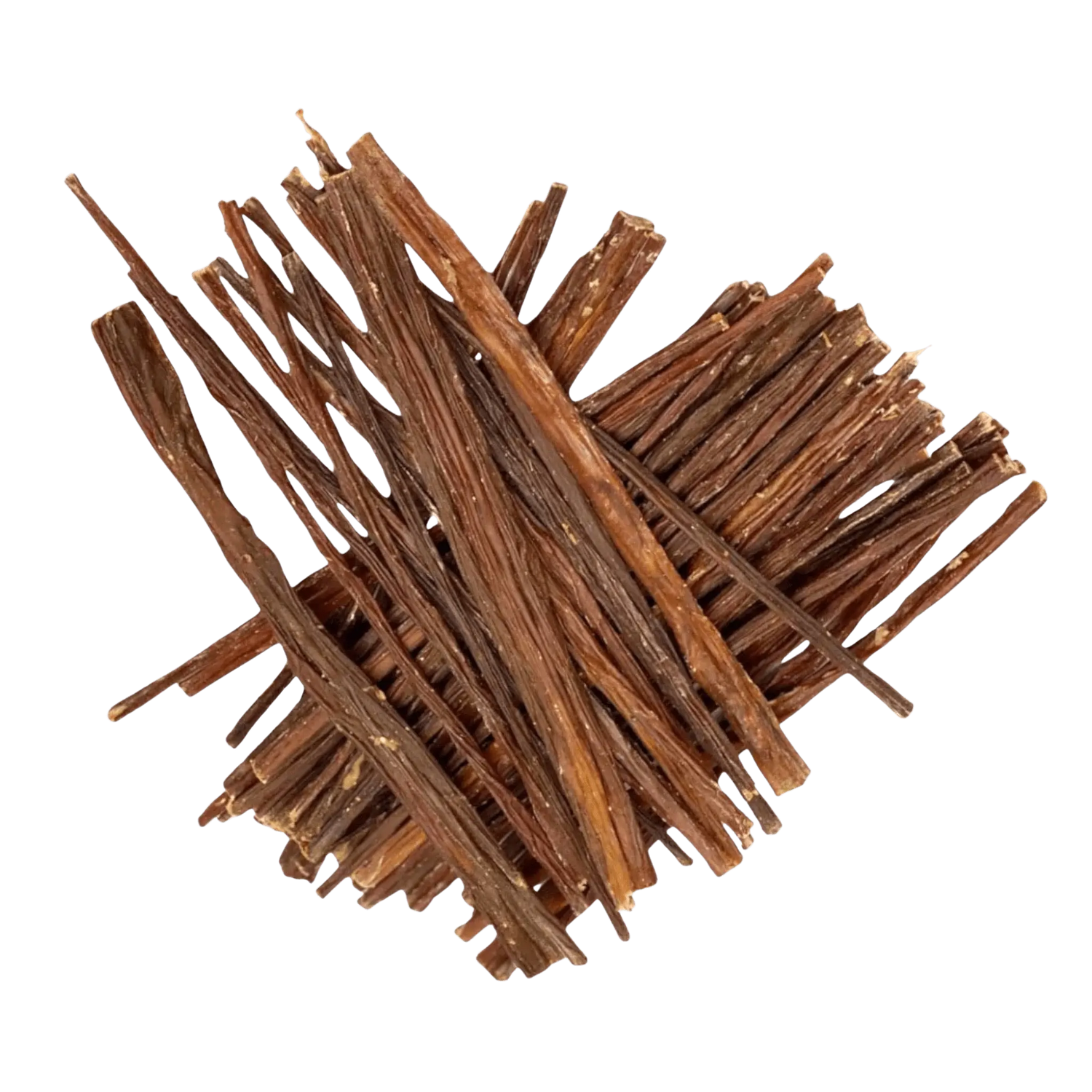 Natural Treats Pork Spaghetti, features thin, air-dried pig intestine strips ideal as a high-protein dog snack or training treat.