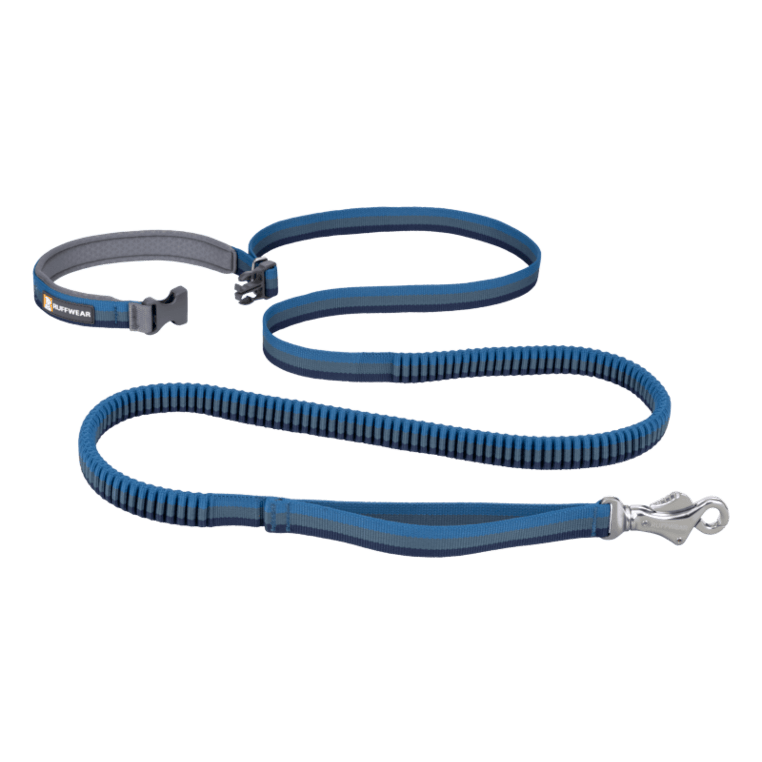 Ruffwear Roamer™ Leash in deep blue showing full length and stretchable design ideal for outdoor pet activities.