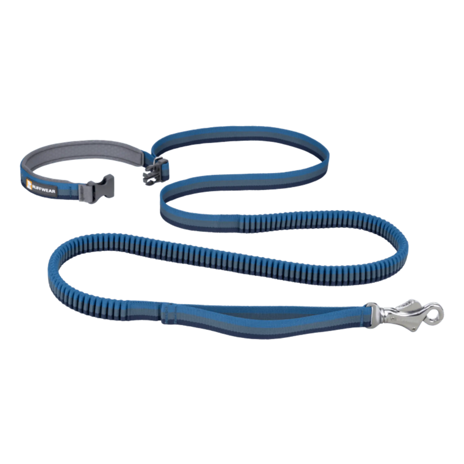 Ruffwear Roamer™ Leash in deep blue showing full length and stretchable design ideal for outdoor pet activities.