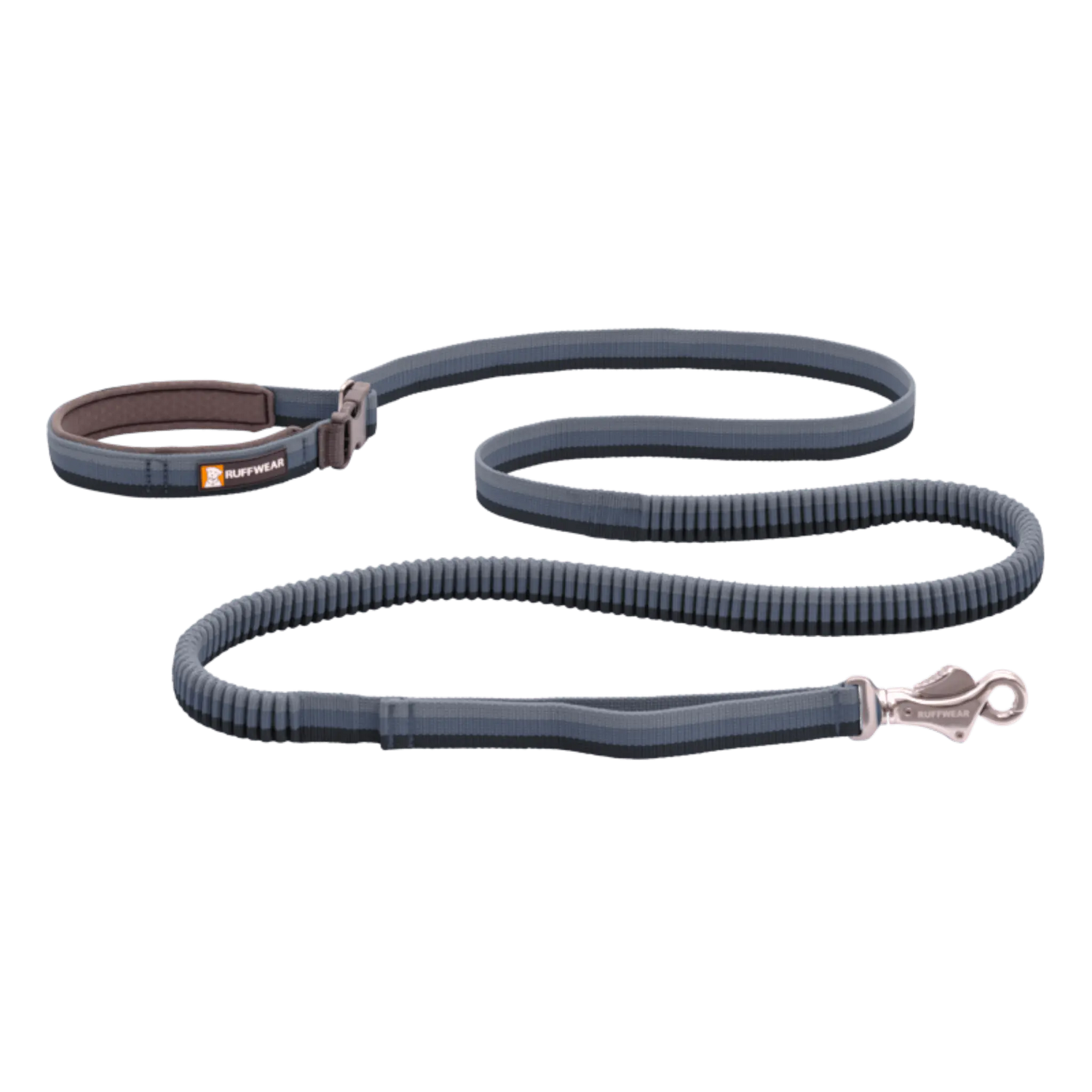 Ruffwear Roamer™ Leash in dark grey with stretch-webbing design and padded handle for comfortable dog walking and running.
