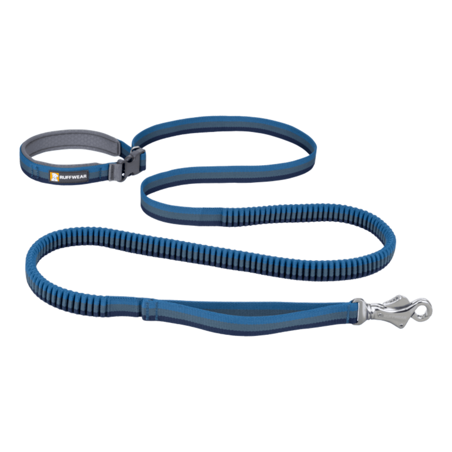 Ruffwear Roamer™ Leash in navy blue with durable elastic webbing and ergonomic handle for hands-free dog walking.