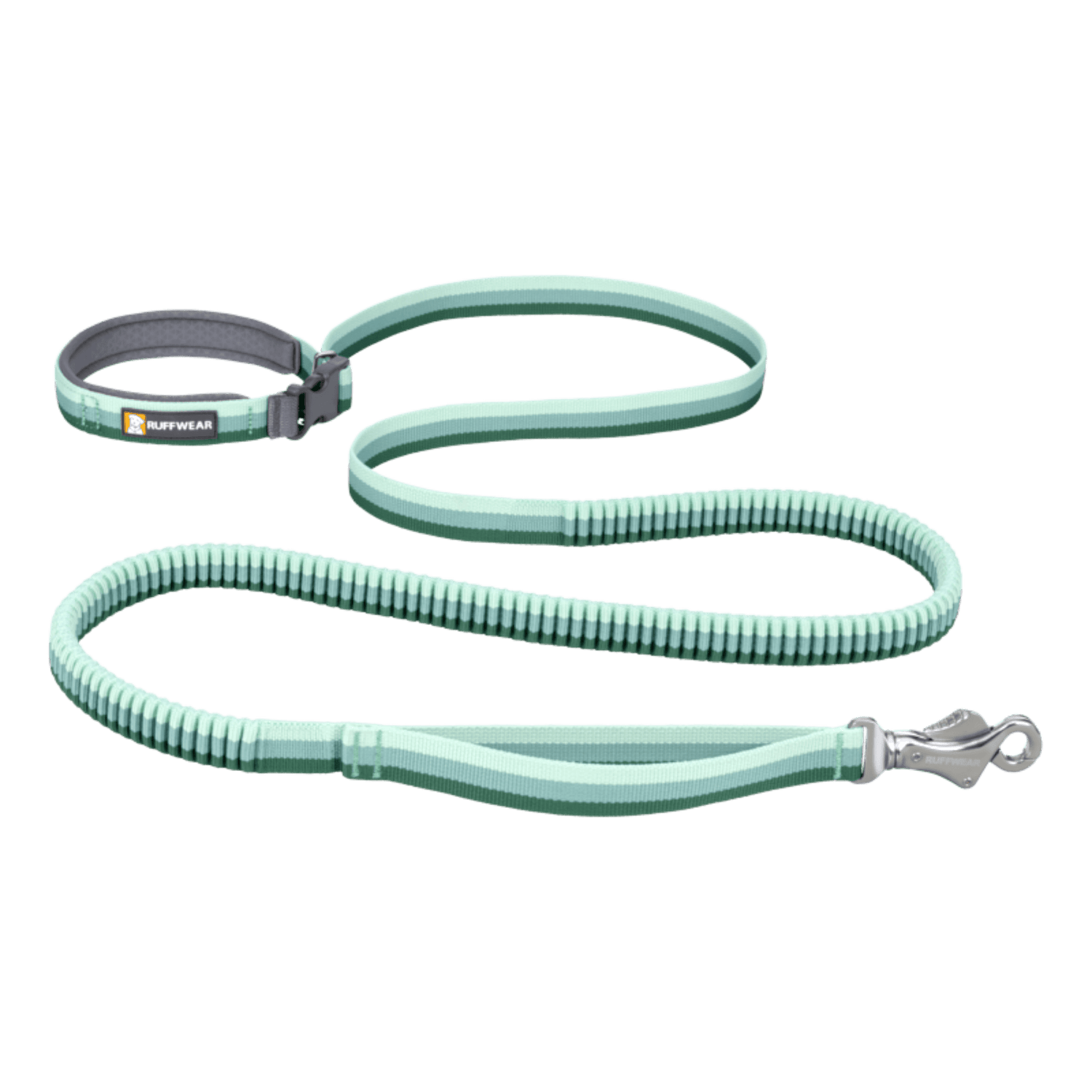 Ruffwear Roamer™ Leash in mint green featuring adjustable stretch-webbing and secure clip for active pet adventures.