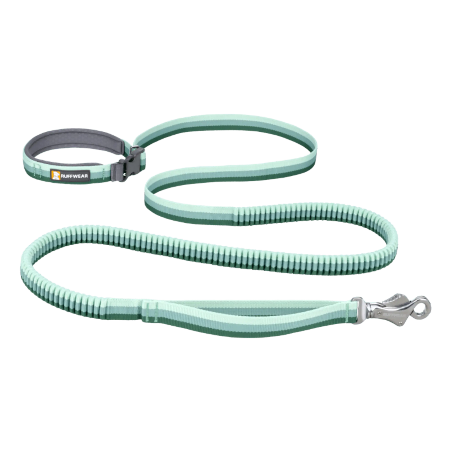 Ruffwear Roamer™ Leash in mint green featuring adjustable stretch-webbing and secure clip for active pet adventures.