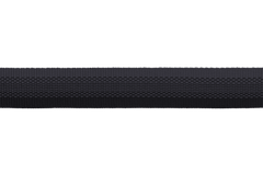 Detailed view of the Ruffwear Front Range™ Dog Collar Tubelok webbing in black, emphasizing its strength and fray-resistant design.