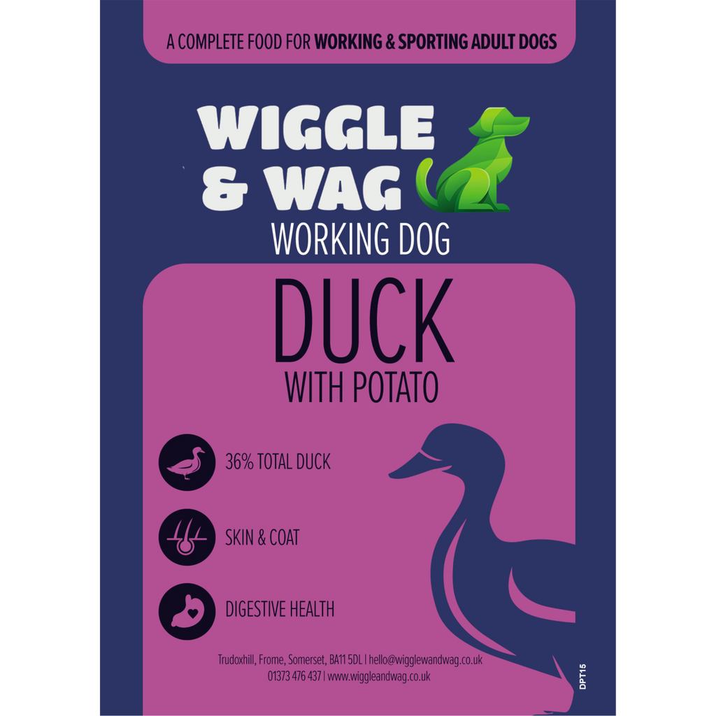 Wiggle and Wag Duck With Potato, Complete Adult Working Dog Food
