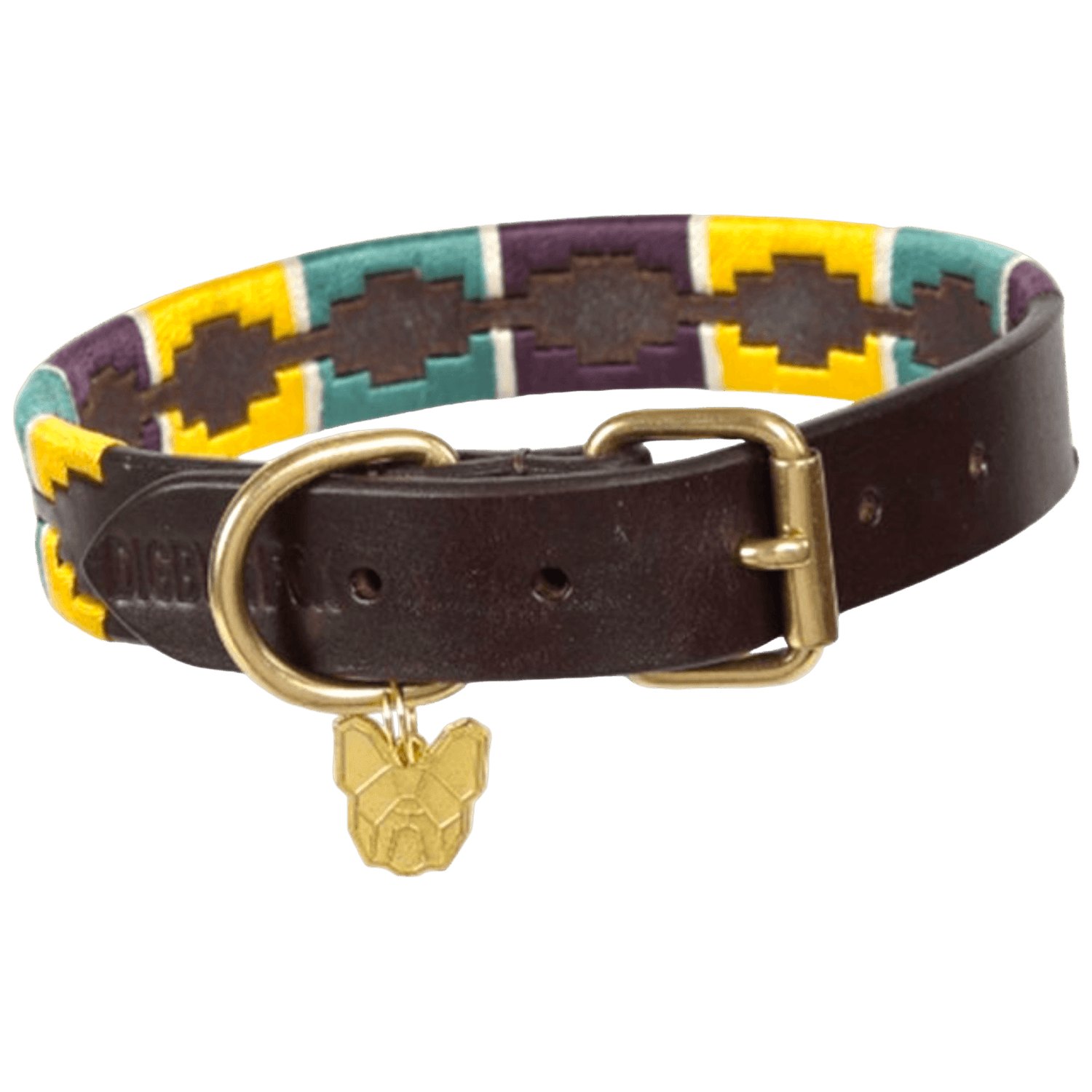 Digby & Fox Drover Collar - Yellow/Green/purple