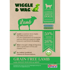 Wiggle and Wag Grain Free Lamb, Sweet Potato & Mint, Complete Adult Dog Food