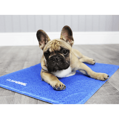 French Bulldog lying on George Barclay ClimaCOOL Self Cooling Dog Mat, providing comfort and temperature regulation on hard floors.