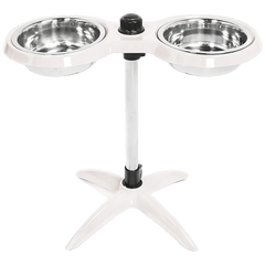 George Barclay Height Adjustable Double Feeding Dog Bowl - Antique Cream