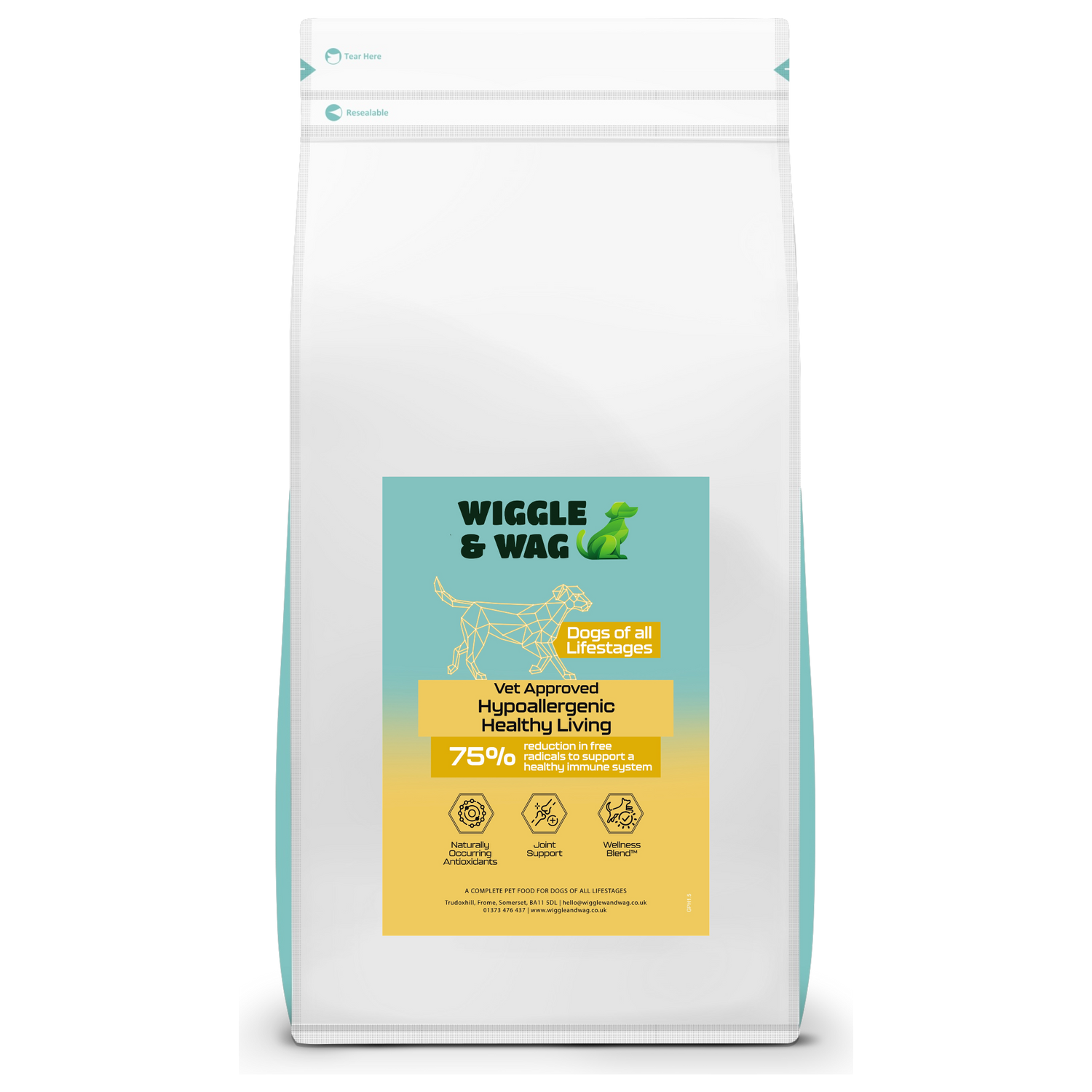 Wiggle & Wag Hypoallergenic Healthy Living – All Life Stages