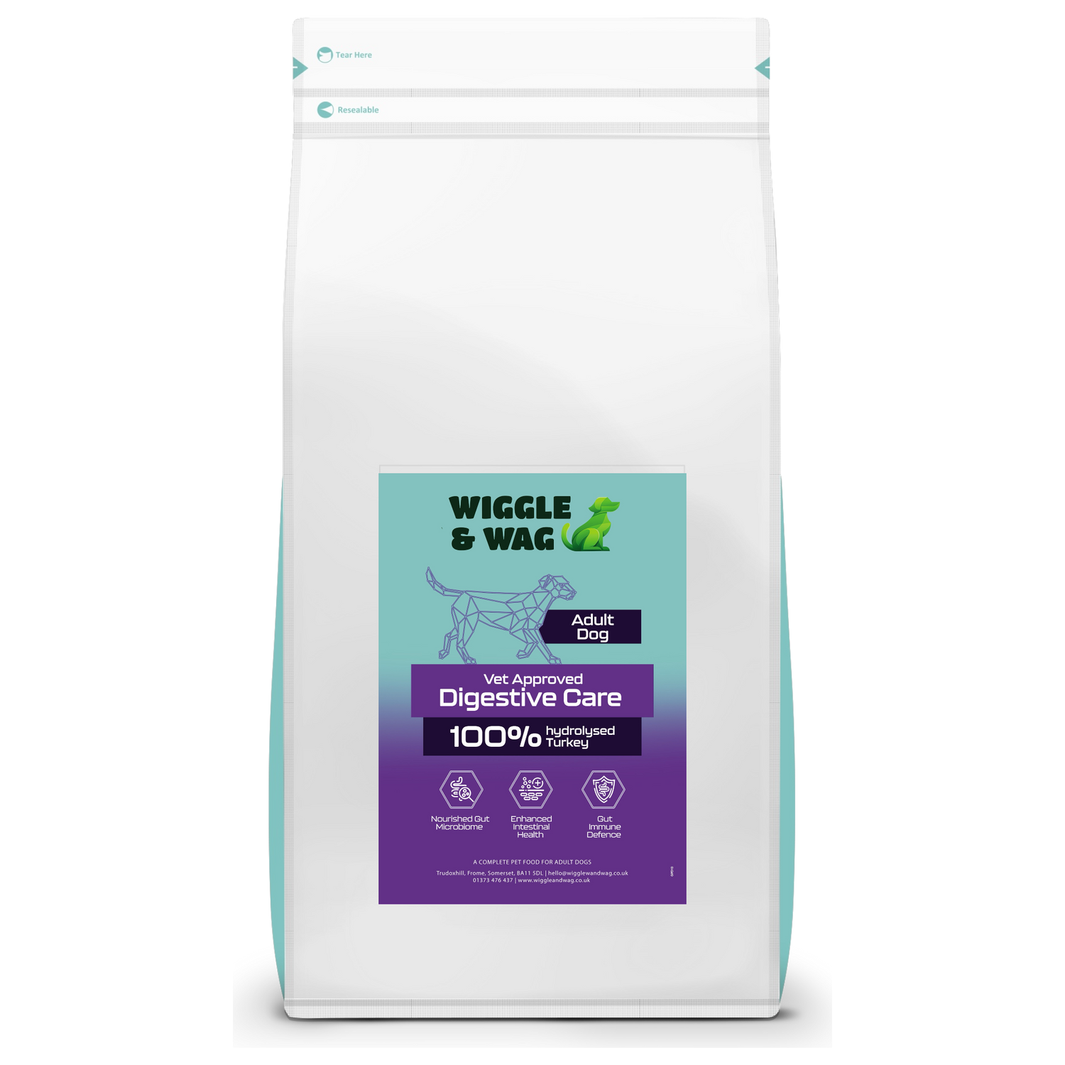 Wiggle & Wag Digestive Care – 100% Hydrolysed Turkey (Adult Dog)