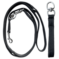 Double Ended Dog Lead With Sliding Swivel Handle - Black