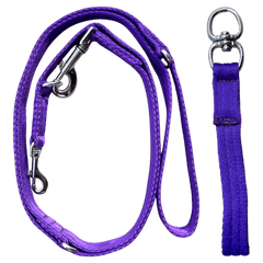 Double Ended Dog Lead With Sliding Swivel Handle - Purple