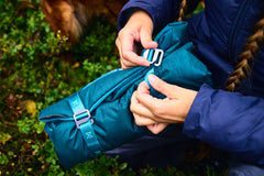 Non-Stop Dogwear Trekking Dog Bed rolled up lightweight travel dog bed for backpacking