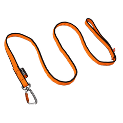 Non-stop Dogwear Bungee Leash in Orange/Black, high-visibility shock-absorbing dog lead for active use, available in 2.0m and 2.8m lengths.