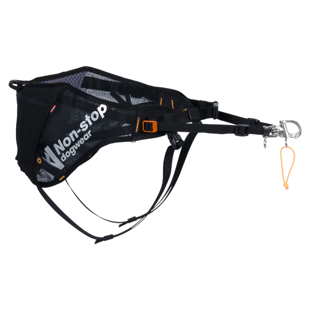 Non-stop dogwear Black skijoring belt engineered for optimal performance and skiing technique