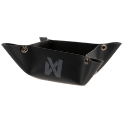 Non-stop dogwear Trekking Bowl - Collapsible Dog Bowl in black with reinforced corners and metal grommets for easy folding, ideal for travel use.