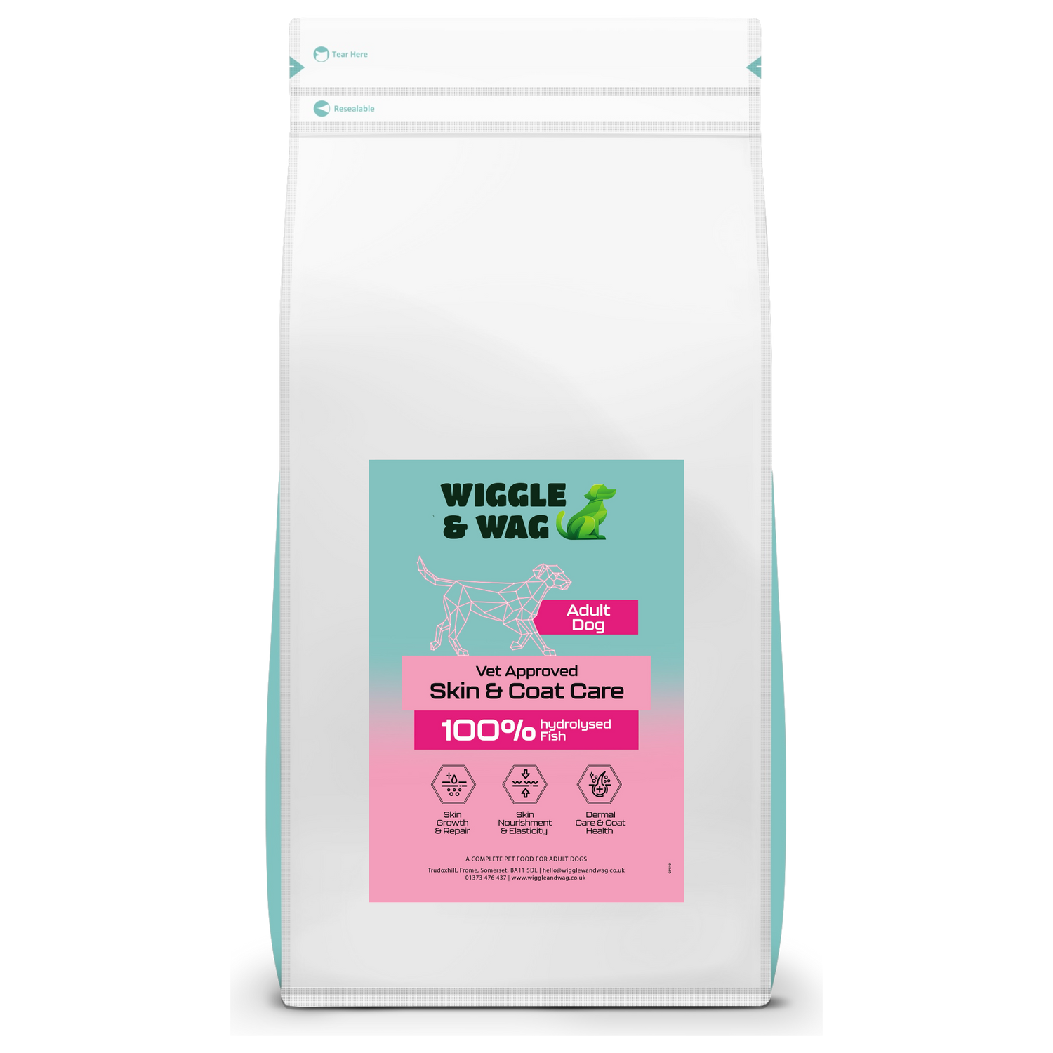 Wiggle & Wag Skin & Coat Care – 100% Hydrolysed Fish (Adult Dog)