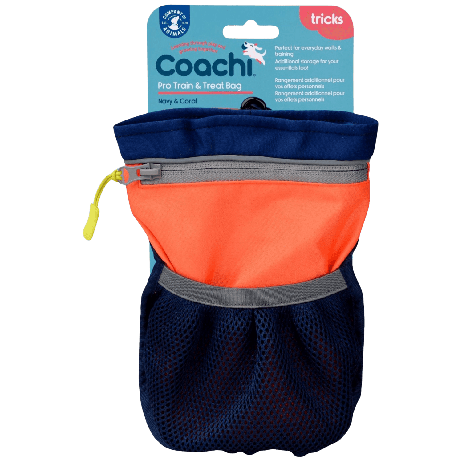 CoA Coachi Pro Train & Treat Bag Navy & Coral
