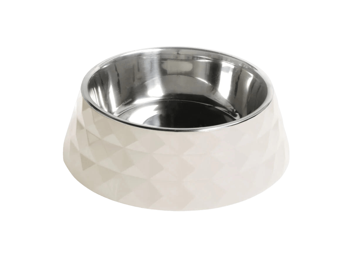 George Barclay Harlequin Melamine Feeding Dog Bowl - Antique White