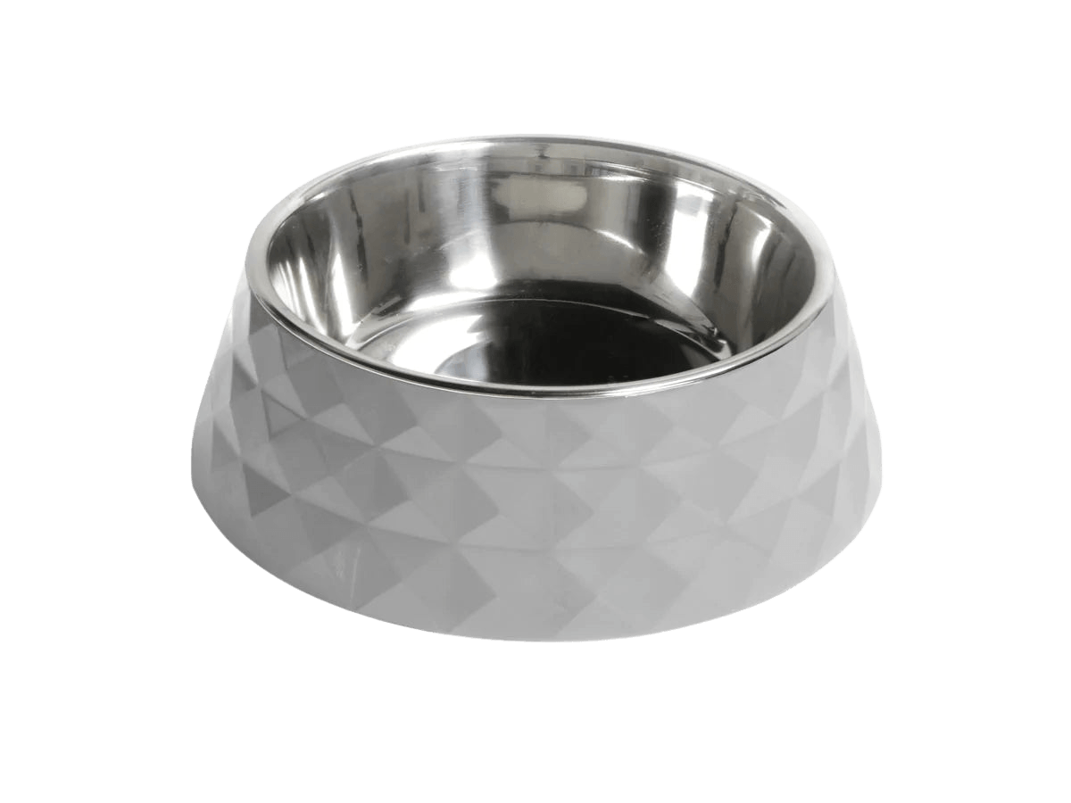 George Barclay Harlequin Melamine Feeding Dog Bowl - Pebble Grey