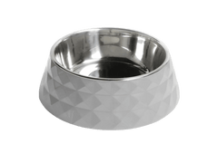 George Barclay Harlequin Melamine Feeding Dog Bowl - Pebble Grey