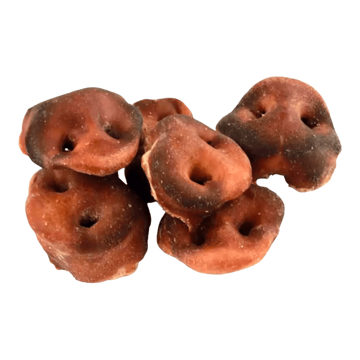 Natural air-dried pig snouts for dogs, 100% single ingredient chew treats ideal for dental health and long-lasting chewing satisfaction.