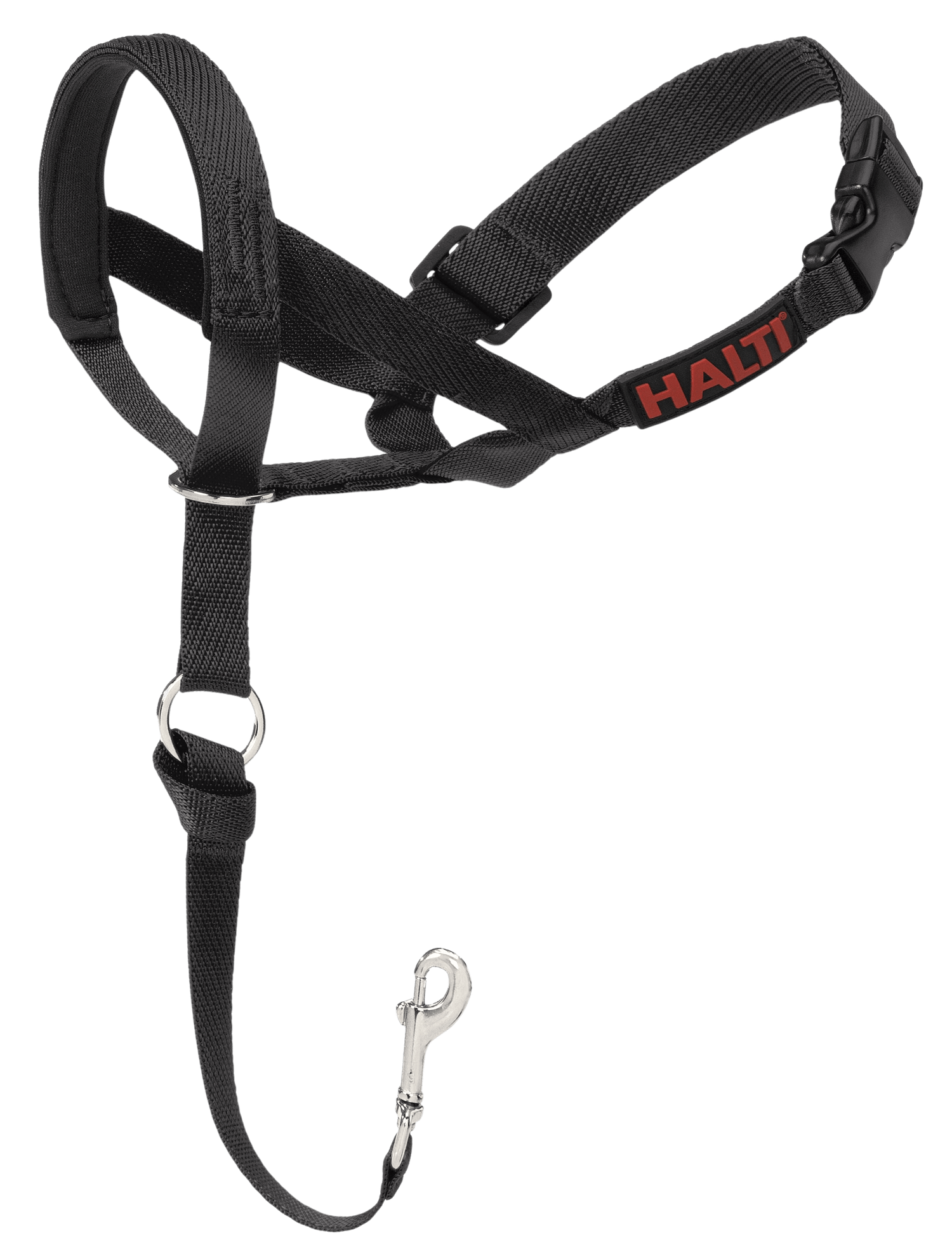 CoA Halti Headcollar Black Size 0 - 5 for dogs, featuring a no-pull design with adjustable straps and secure clip for effective pet training control.