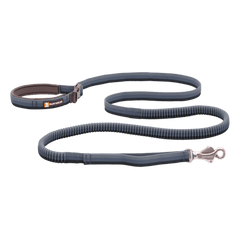 Ruffwear Roamer™ Leash in dark grey with stretch-webbing design and padded handle for comfortable dog walking and running.