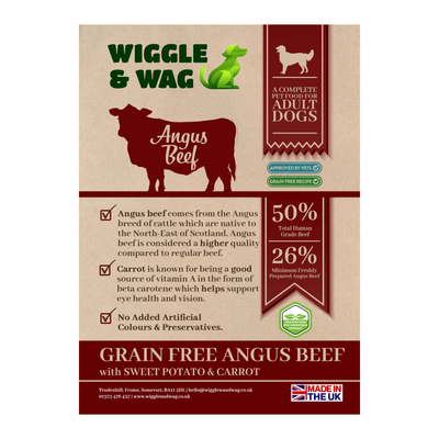 Grain Free Dog Food - Angus Beef with Carrot, Complete adult dog food