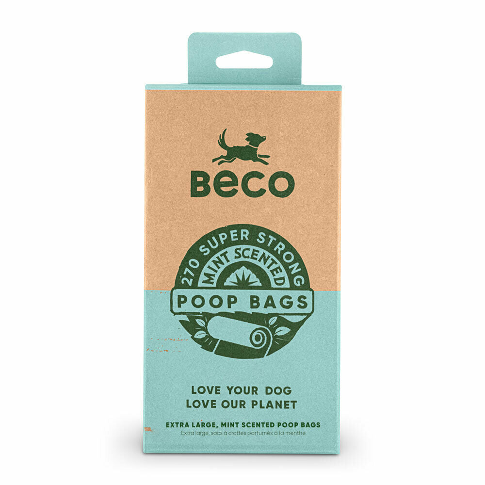 Beco Poop Bags Mint Scented - Big Strong and Leakproof