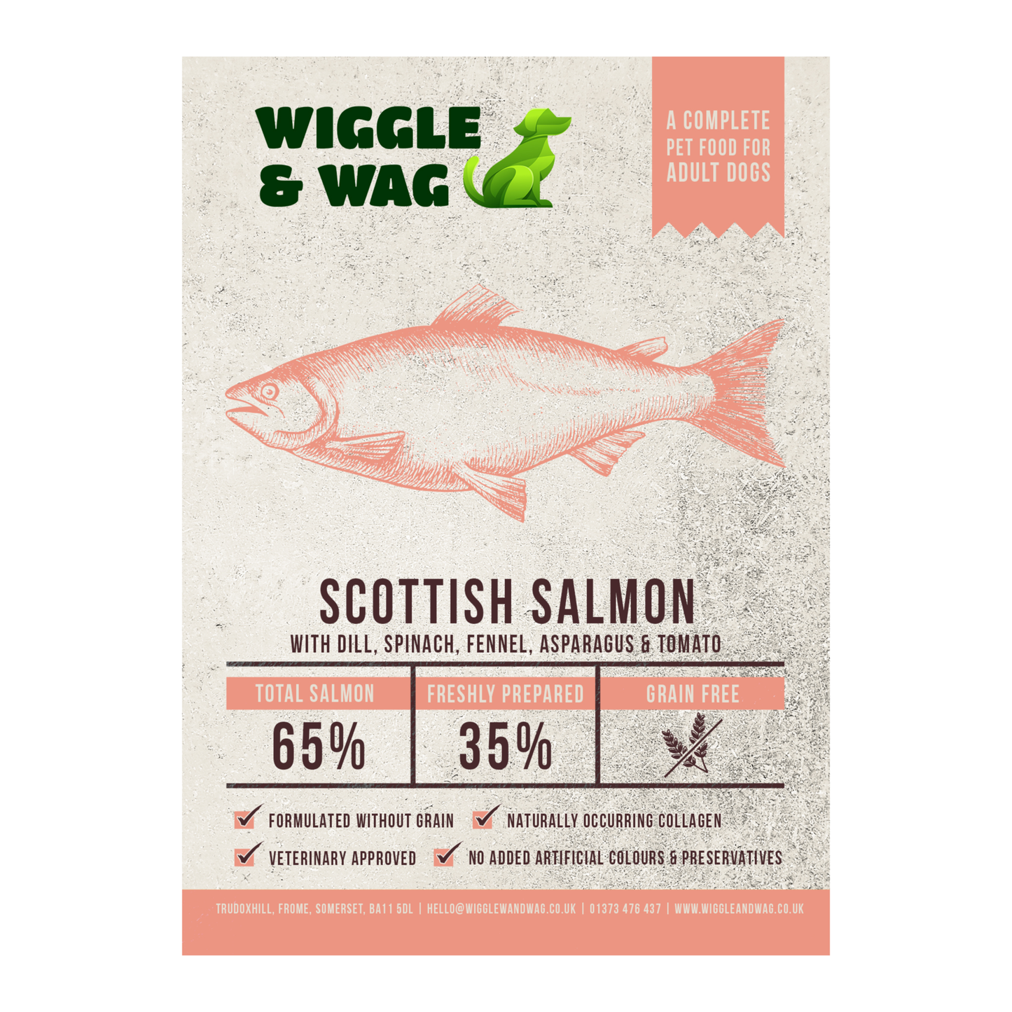 Grain Free Dog Food - Scottish Salmon, Complete adult dog food